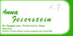 anna feierstein business card
